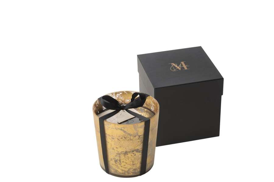 SCENTED CANDLE M-CHIC GLASS GOLD/BLACK MEDIUM-80H