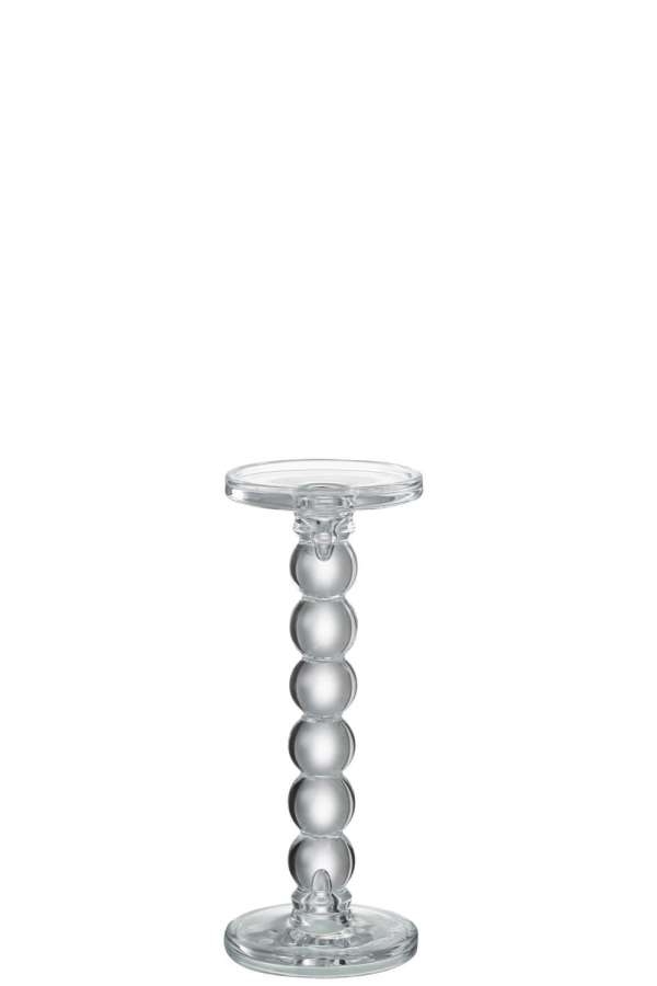 CANDLE HOLDER DROPS GLASS TRANSPARENT LARGE