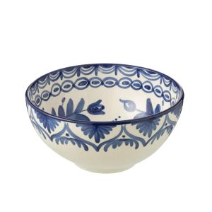 BOWL GRANADA HIGH CERAMIC WHITE/COBALTO BLUE LARGE