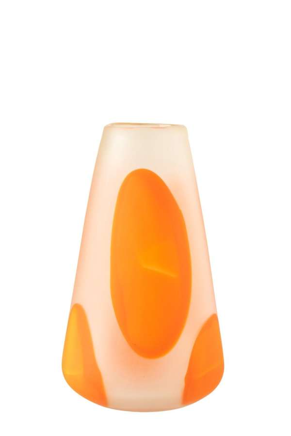 HURRICANE DOTS GLASS DARK ORANGE/TRANSPARENT LARGE