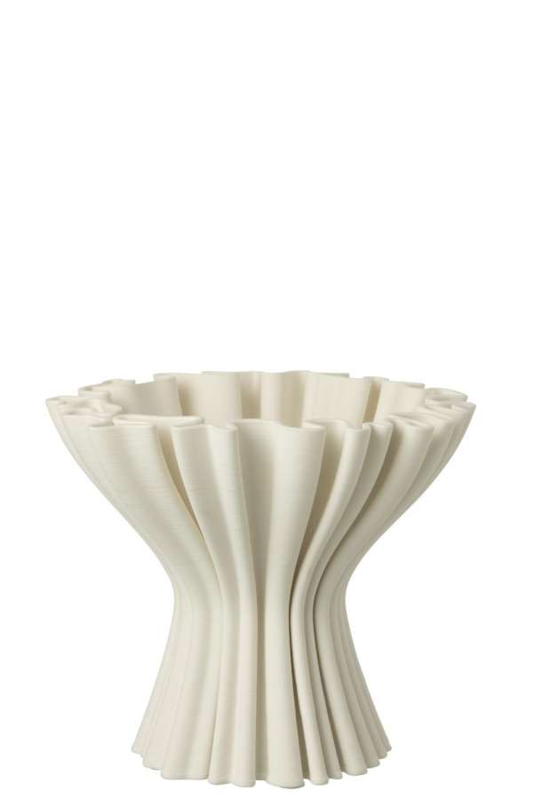VASE 3D PRINTING IRREGULAR STONEWARE WHITE