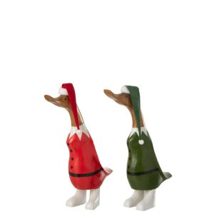 DUCK HAT BAMBOO ROOT GREEN/RED LARGE ASSORTMENT OF 2