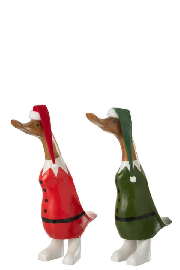 DUCK HAT BAMBOO ROOT GREEN/RED LARGE ASSORTMENT OF 2