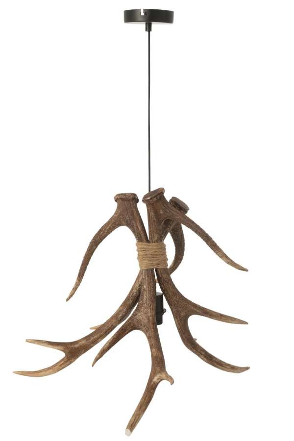 CEILING LAMP ANTLERS POLYRESIN BROWN LARGE