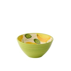 BOWL LEMON CERAMIC YELLOW/GREEN MEDIUM