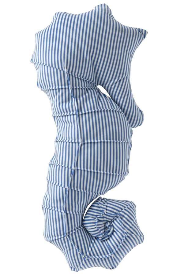 CUSHION SEAHORSE STRIPED POLYESTER BLUE/WHITE