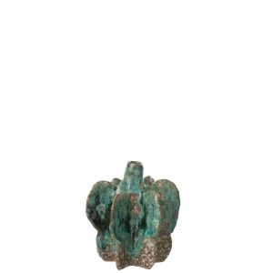 VASE NAGA CERAMIC  AZUR/BROWN SMALL