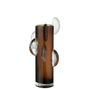 VASE STEGGY GLASS BROWN SMALL