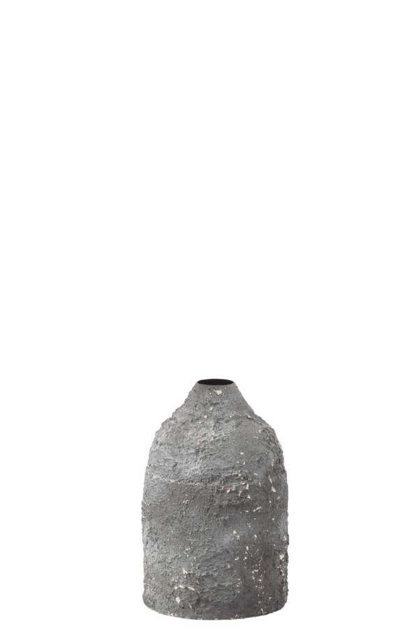 VASE EFFY ROUGH METAL GREY