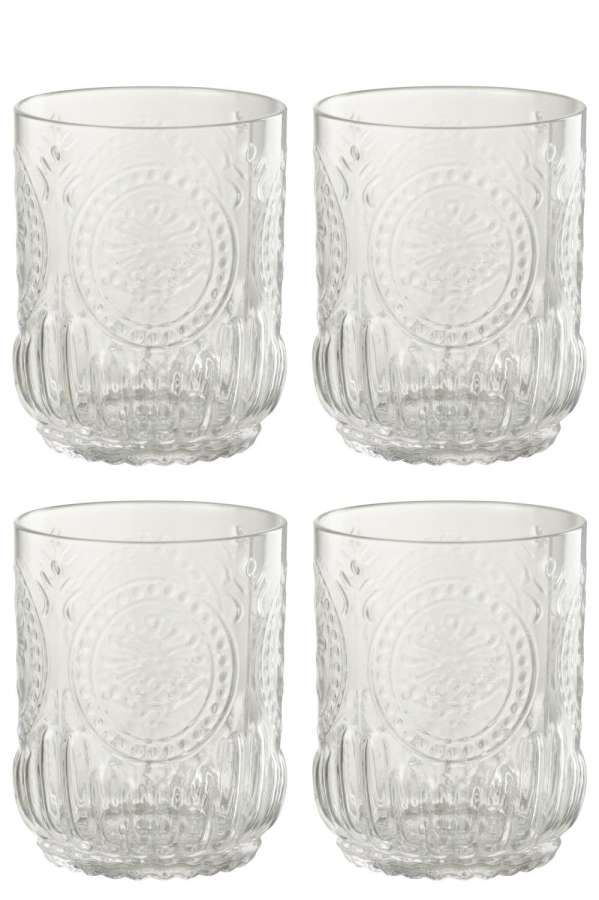 GIFTBOX 4 DRINKING GLASS MAYA GLASS TRANSPARENT