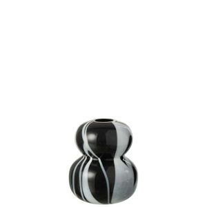 VASE SMOKE EFFECT BALLS GLASS BLACK/WHITE
