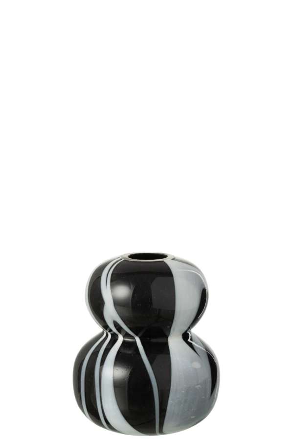 VASE SMOKE EFFECT BALLS GLASS BLACK/WHITE