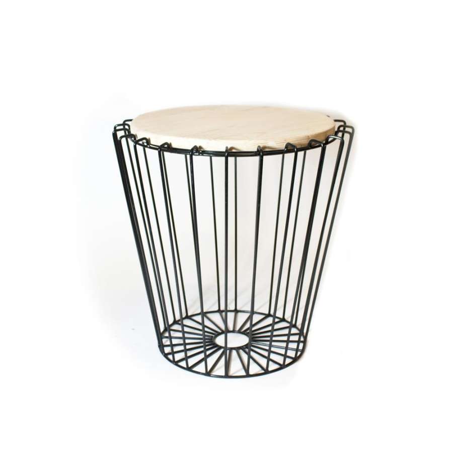 Bord Metall/Tre Sort 45Cm