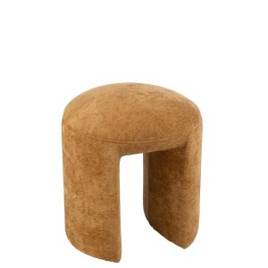 STOOL ROUND TEXTILE OCHRE
