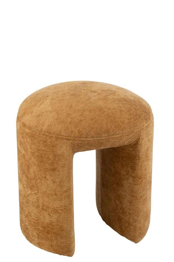 STOOL ROUND TEXTILE OCHRE