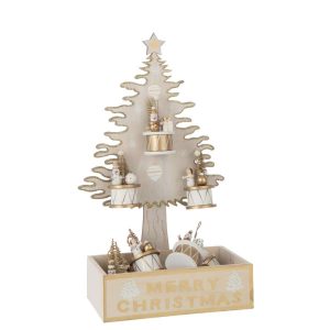 TREE + HANGERS + STORAGE PLYWOOD NATURAL/GOLD COLORED