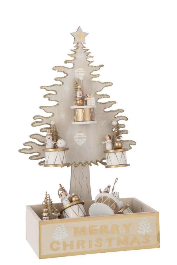 TREE + HANGERS + STORAGE PLYWOOD NATURAL/GOLD COLORED