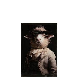 WALL DECORATION SHEEP SUIT GLASS MULTICOLORED