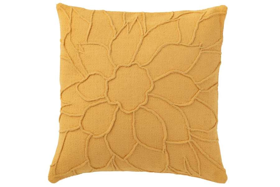 CUSHION FLOWER TEXTILE ORANGE