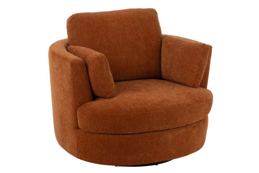 CHAIR SWIVEL POPLAR WOOD/FOAM RUSTY