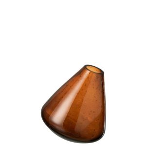 VASE TOPAZ GLASS  DARK BROWN