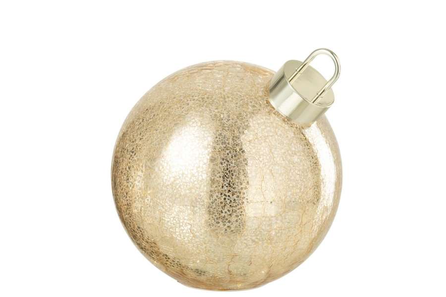 CHRISTMAS BAUBLE LED GLASS GOLD COLORED MEDIUM