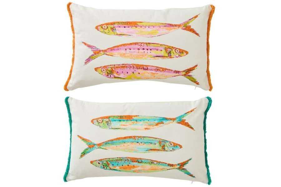 CUSHION SARDINES COTTON MULTI ASSORTMENT OF 2