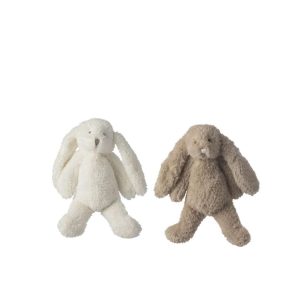 RABBIT POLYESTER WHITE/BEIGE SMALL ASSORTMENT OF 2
