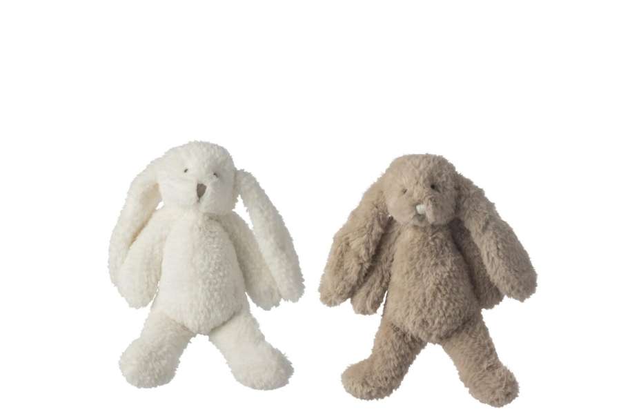 RABBIT POLYESTER WHITE/BEIGE SMALL ASSORTMENT OF 2