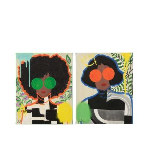 WALL DECO WOMEN POPART CANVAS MIX SMALL ASSORTMENT OF 2