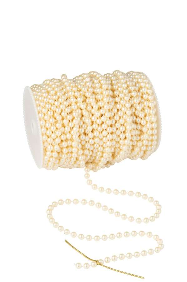 GARLAND ROLL 25M SMALL BEADS PS ECRU