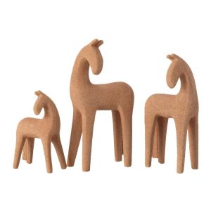 SET OF 3 HORSE MODERN RESIN TERRA