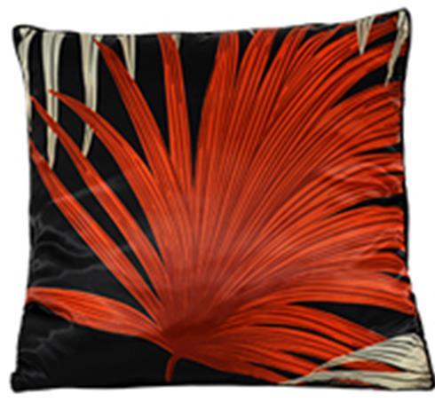 Putetrekk Blad Rød/Sort 46X46Cm