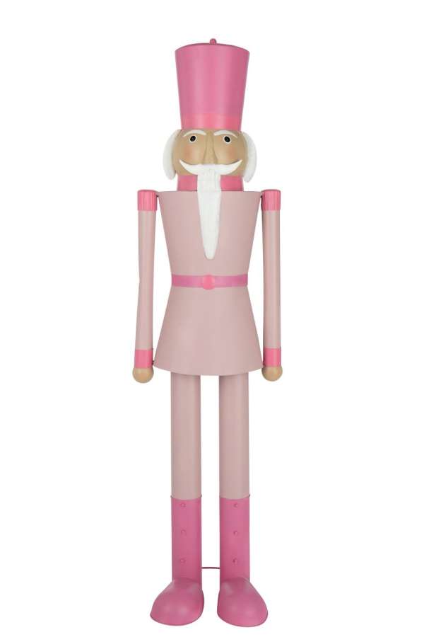 NUTCRACKER MOUSTACHE METAL PINK LARGE