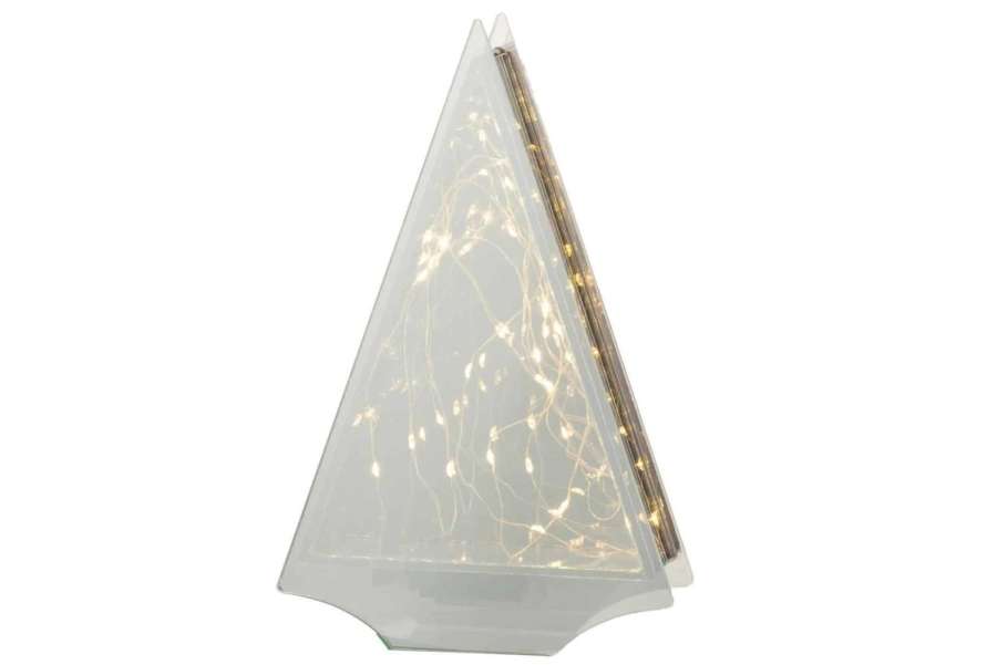 DECORATION LED TRIANGLE GLASS GOLD LARGE
