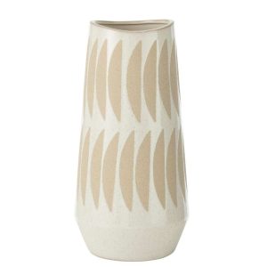 VASE KAI STONEWARE BEIGE/WHITE LARGE