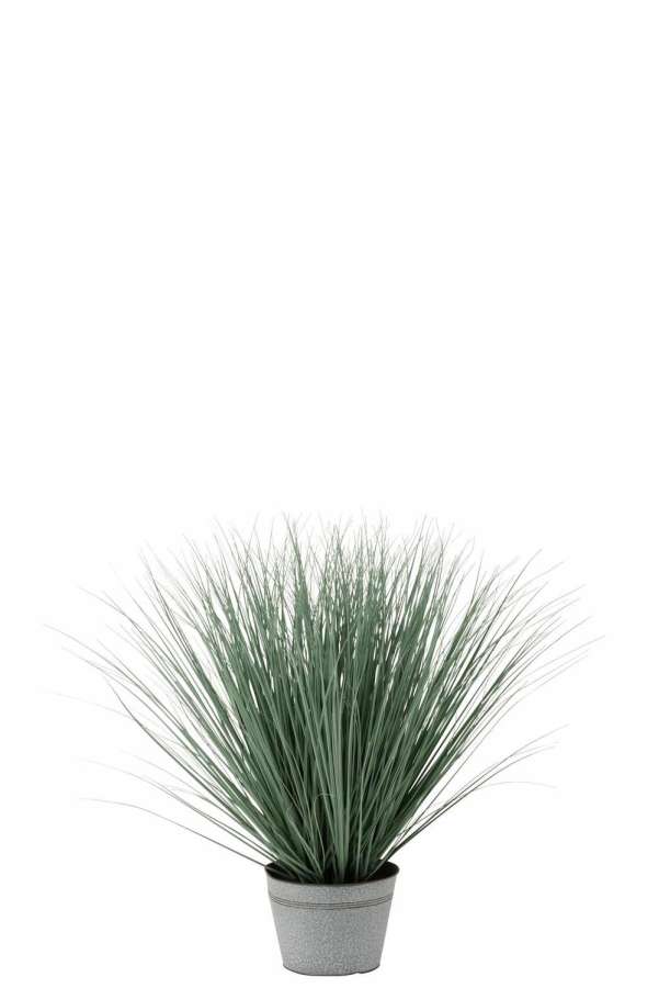 GRASSES IN POT METAL PLASTIC BLUE/GREEN LARGE
