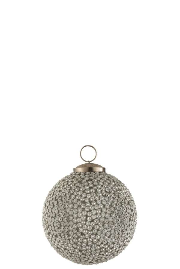 CHRISTMAS BAUBLE DIAMOND GLASS WHITE LARGE