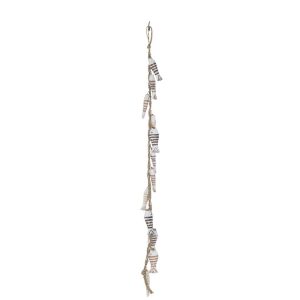 HANGER FISH 12 ALBASIA WOOD/RAFFIA BROWN/WHITE