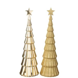 TREE +  STAR PLASTIC GOLD COLORED ASSORTMENT OF 2