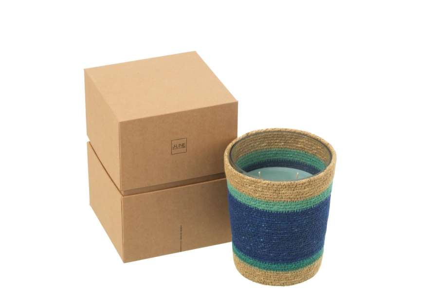 SCENTED CANDLE BASKET WAX AZURE MEDIUM-55HOURS