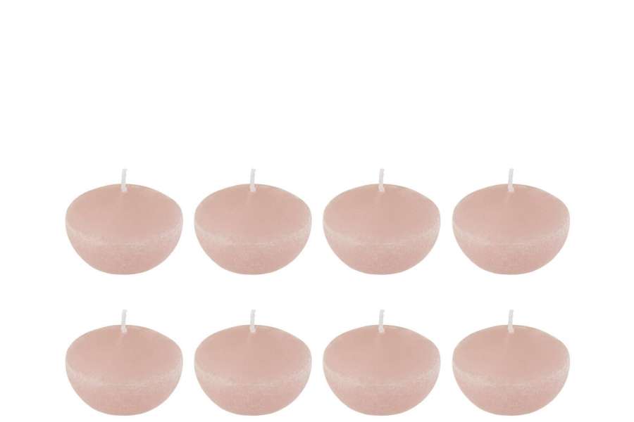 BOX 8 FLOATING CANDLE PINK SMALL-4H