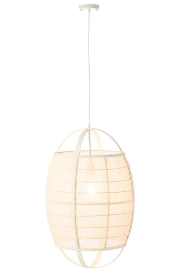 HANGING LAMP ION LINEN/BAMBOO WHITE LARGE