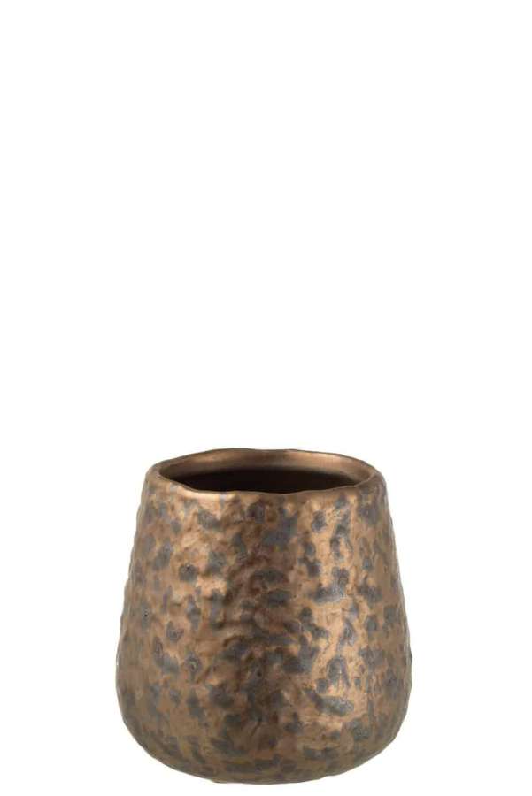 FLOWERPOT DOT ROUND CERAMIC COPPER SMALL