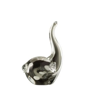 ELEPHANT GLASS TRANSPARENT/BLACK LARGE