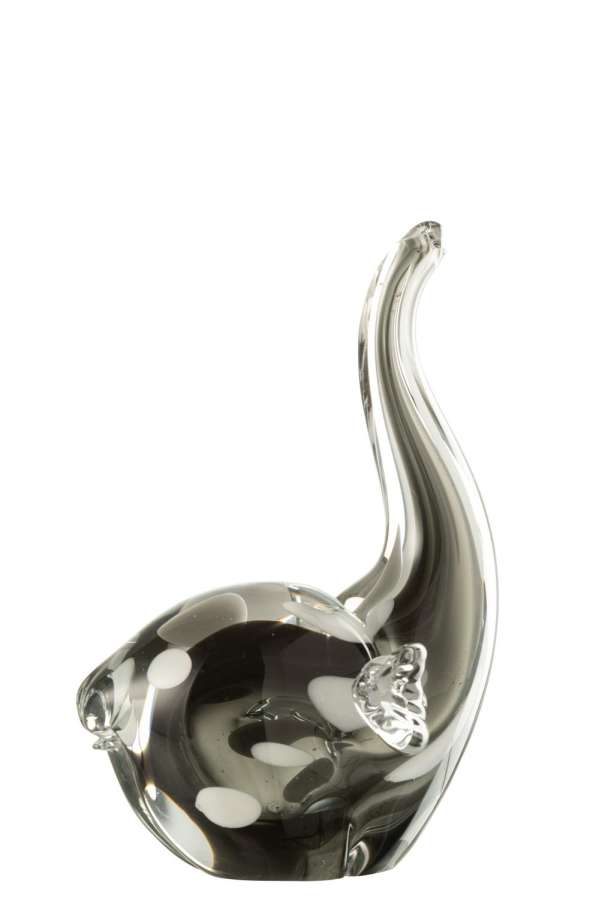 ELEPHANT GLASS TRANSPARENT/BLACK LARGE
