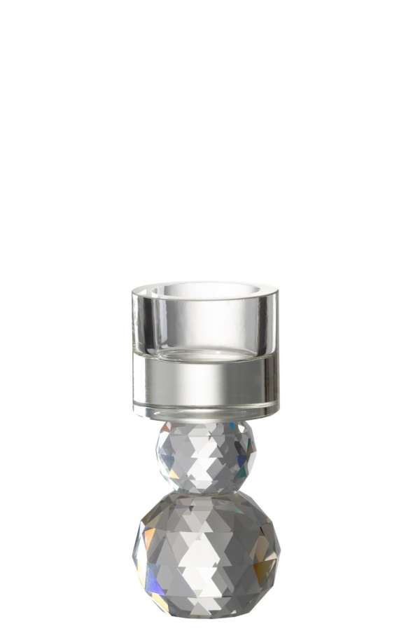 CANDLEHOLDER CRYSTAL GLASS TRANSPARENT