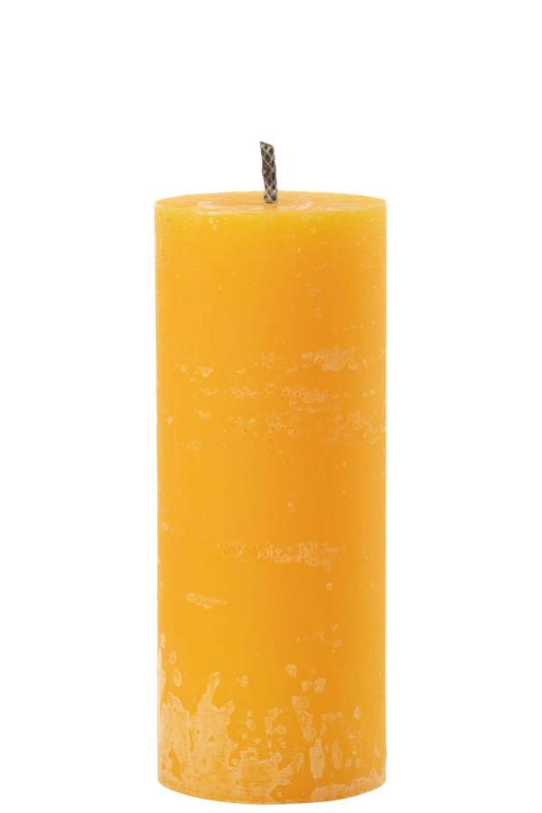 OUTDOOR CANDLE PILLAR PARAFFIN YELLOW LARGE-45HOURS