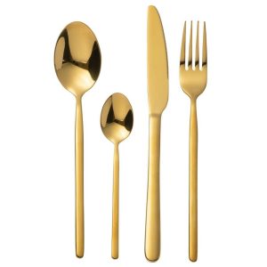 BOX CUTLERY B 24 PIECES STAINLESS STEEL SHINY GOLD