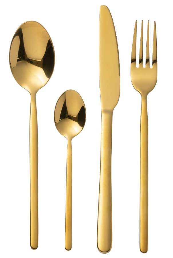 BOX CUTLERY B 24 PIECES STAINLESS STEEL SHINY GOLD